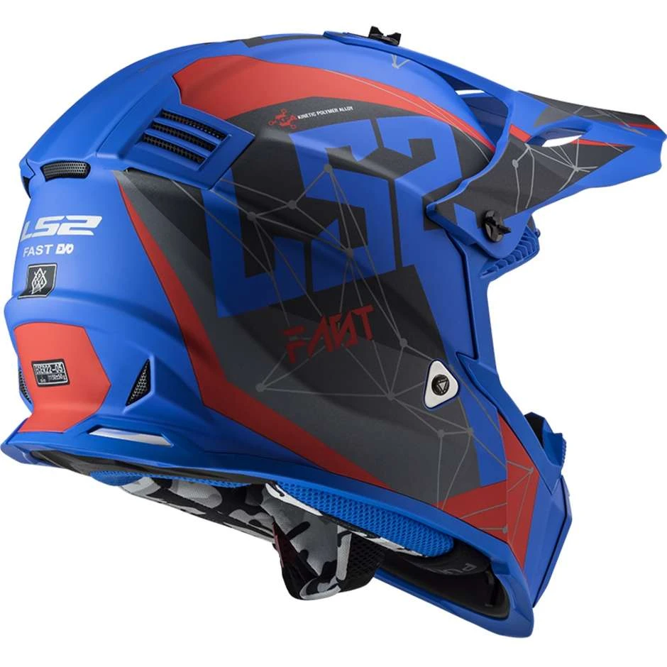 Cross Enduro Moto Ls2 Helm MX437 FAST EVO Alpha Schwarz Blau Matt 4 Cross Enduro Moto Ls2 Helm MX437 FAST EVO Alpha Schwarz Blau Matt – Bild 2