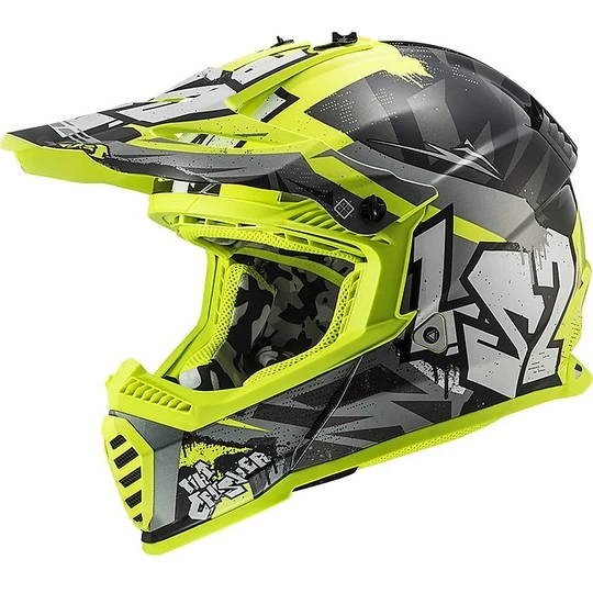 Cross Enduro Motorradhelm Ls2 MX437 FAST EVO Crusher Schwarz Gelb Fluo 3 Cross Enduro Motorradhelm Ls2 MX437 FAST EVO Crusher Schwarz Gelb Fluo