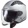 Doppelvisier Motorradhelm Jet Ls2 OF600 Copter Solid Silver Opaque