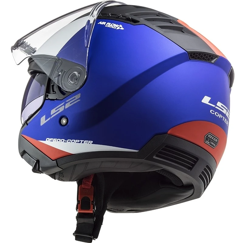 Doppelvisier Motorradhelm Jet Ls2 OF600 Copter URBANE Blau Rot 6 Doppelvisier Motorradhelm Jet Ls2 OF600 Copter URBANE Blau Rot – Bild 4
