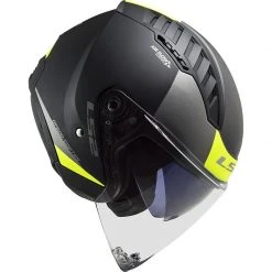 Doppelvisier Motorradhelm Jet Ls2 OF600 Copter URBANE Schwarz Gelb Fluo Matt -Ls2 Elegant Boutique doppelvisier motorradhelm jet ls2 of600 copter urbane schwarz gelb fluo matt 106855