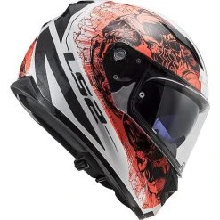 Full Face Motorradhelm Doppelvisier Ls2 FF320 STREM EVO Throne Weiß Orange -Ls2 Elegant Boutique full face motorradhelm doppelvisier ls2 ff320 strem evo throne weiss orange 85613