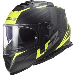 Full Face Motorradhelm Doppelvisier Ls2 FF800 STORM Nerve Schwarz Gelb Fluo Oapco