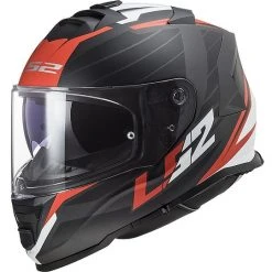 Full Face Motorradhelm Doppelvisier Ls2 FF800 STORM Nerve Schwarz Matt Rot