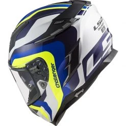 Full Face Motorradhelm In HPFC Touring Ls2 FF327 Challenger GALACTIC Weiß Blau Gelb -Ls2 Elegant Boutique full face motorradhelm in hpfc touring ls2 ff327 challenger galactic weiss blau gelb 106680