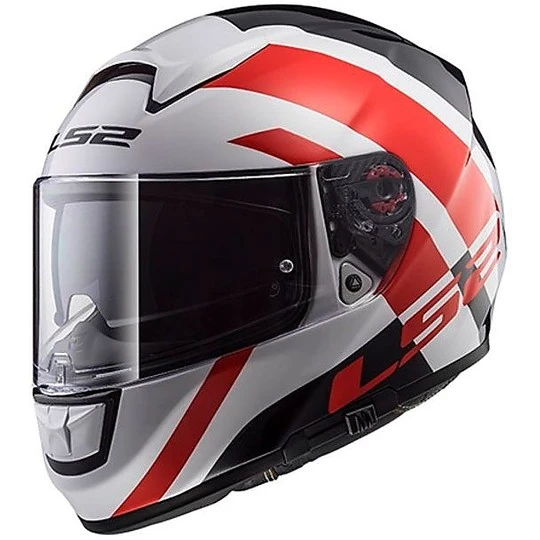 Helm Moto Integral Carbon-LS2 FF397 Vector Trident White Red Dual-Visier 3 Helm Moto Integral Carbon-LS2 FF397 Vector Trident White Red Dual-Visier