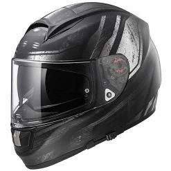 Helm Moto Integral Fiber-LS2 FF397 Matte Black Vector Razor Doppel Visor