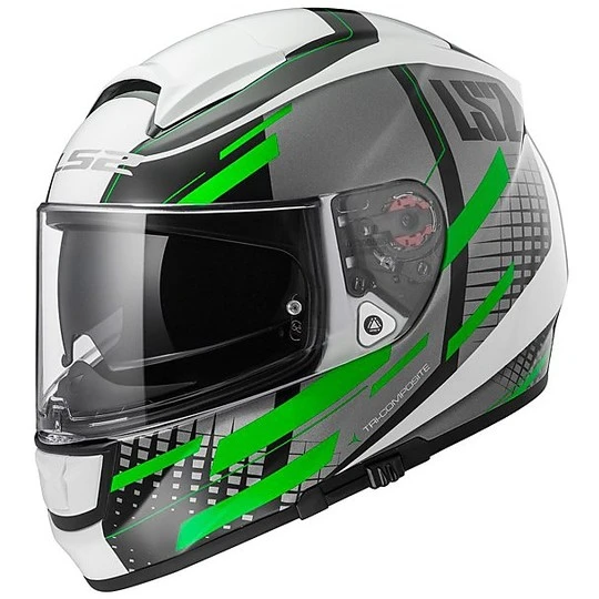 Helm Moto Integral Fiber-LS2 FF397 Vector Titan Titanium White Doppel Visier Grün 3 Helm Moto Integral Fiber-LS2 FF397 Vector Titan Titanium White Doppel Visier Grün