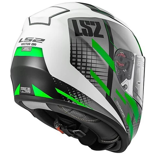 Helm Moto Integral Fiber-LS2 FF397 Vector Titan Titanium White Doppel Visier Grün 4 Helm Moto Integral Fiber-LS2 FF397 Vector Titan Titanium White Doppel Visier Grün – Bild 2