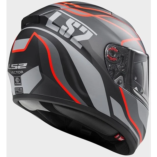 Helm Moto Integral Fiber LS2 FF397 Vector Vantage Matt Black / Red 4 Helm Moto Integral Fiber LS2 FF397 Vector Vantage Matt Black / Red – Bild 2