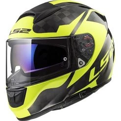 Helm Moto Integral Kohlenstoff Ls2 FF397 Vektor C Glanz Hallo-V Gelb Fluoreszierend
