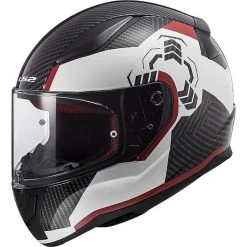 Integral Motorradhelm LS2 FF353 RAPID Ghost Weiß Schwarz Rot