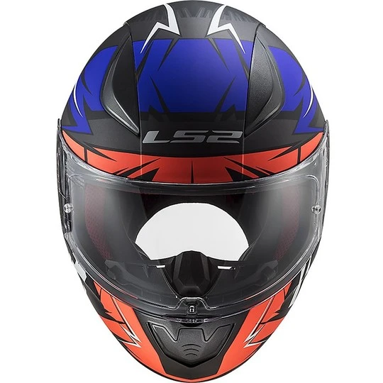 Integralhelm Moto Ls2 FF353 RAPID Chrom Orange Fluo Blau Matt 7 Integralhelm Moto Ls2 FF353 RAPID Chrom Orange Fluo Blau Matt – Bild 5