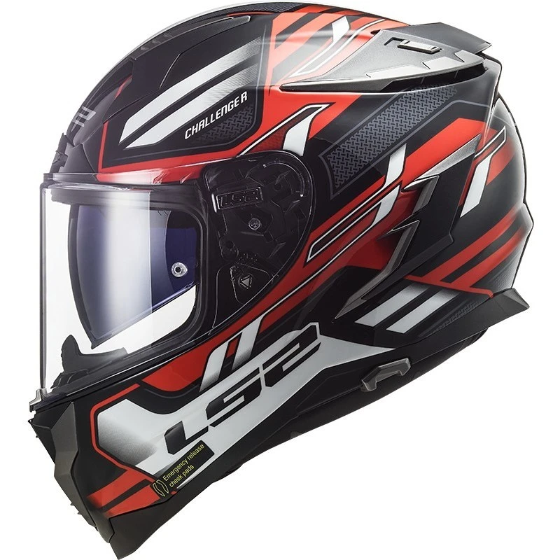 Integralhelm Motorrad In HPFC Touring Ls2 FF327 CHALLENGER Spin Schwarz Rot Weiß 4 Integralhelm Motorrad In HPFC Touring Ls2 FF327 CHALLENGER Spin Schwarz Rot Weiß – Bild 2