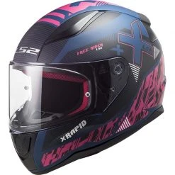 Integralhelm Motorrad Ls2 FF353 RAPID Xtreet Matt Blau Lila