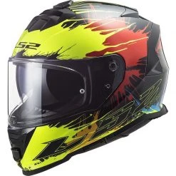 Integralhelm Motorrad Ls2 FF800 STORM Drop Schwarz Gelb Rot
