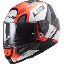 Integrierter Motorradhelm Aus Ls2-Faser FF397 VECTOR Evo Automat Weiß Orange Fluo