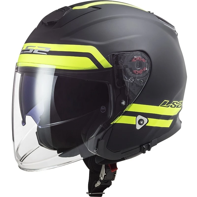 Jet-Helm Aus Ls2-Motorradfaser OF521 INFINITY Hyper Matt Titanium Yellow Fluo 3 Jet-Helm Aus Ls2-Motorradfaser OF521 INFINITY Hyper Matt Titanium Yellow Fluo