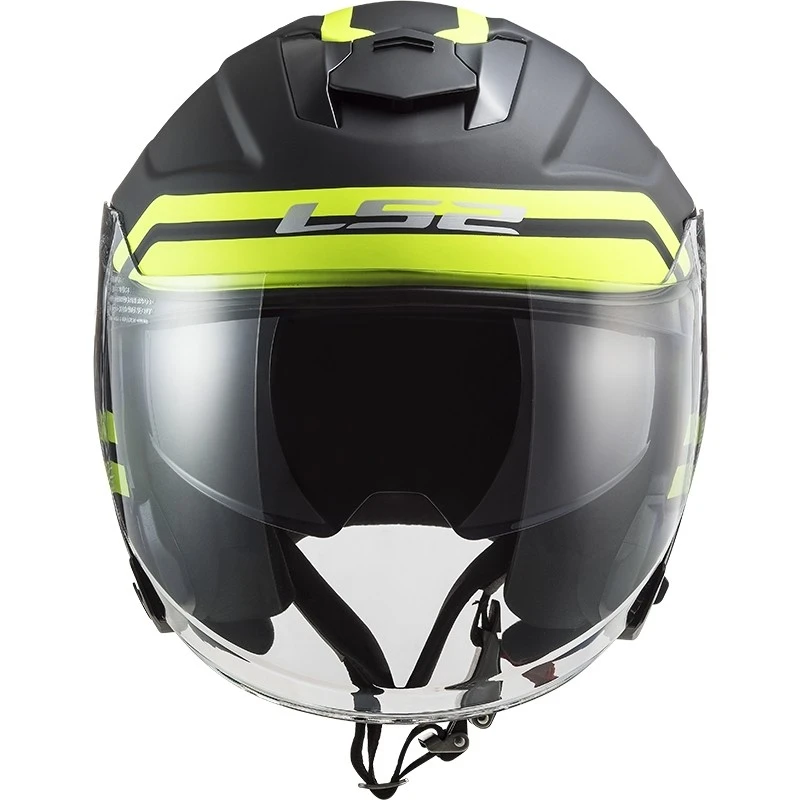 Jet-Helm Aus Ls2-Motorradfaser OF521 INFINITY Hyper Matt Titanium Yellow Fluo 4 Jet-Helm Aus Ls2-Motorradfaser OF521 INFINITY Hyper Matt Titanium Yellow Fluo – Bild 2
