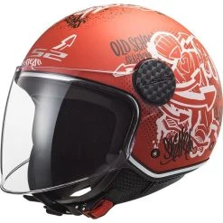 Jet Moto Helm Ls2 OF558 SPHERE LUX Skater Matt Rot