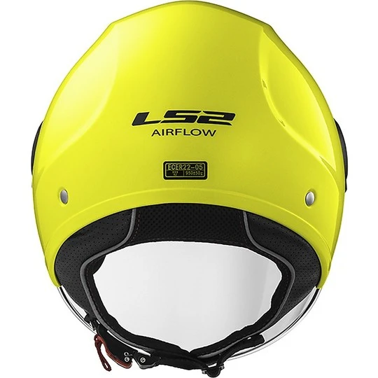 Jet Moto Helm LS2 OF562 Airflow Fest Gelb Fluoreszierend 11 Jet Moto Helm LS2 OF562 Airflow Fest Gelb Fluoreszierend – Bild 9