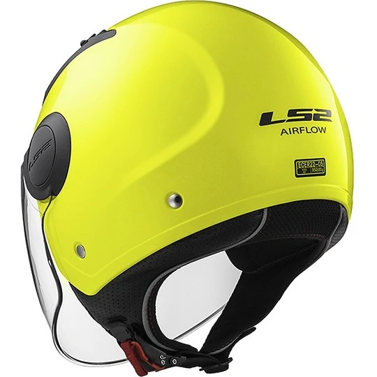 Jet Moto Helm LS2 OF562 Airflow Fest Gelb Fluoreszierend 12 Jet Moto Helm LS2 OF562 Airflow Fest Gelb Fluoreszierend – Bild 10