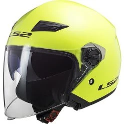 Jet Moto Helm LS2 OF569 Spur Fest Gelb Fluoreszierend