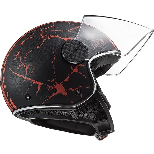 Jet Motorradhelm Ls2 Of558 SPHERE LUX Snake Schwarz Matt Rot 5 Jet Motorradhelm Ls2 Of558 SPHERE LUX Snake Schwarz Matt Rot – Bild 3