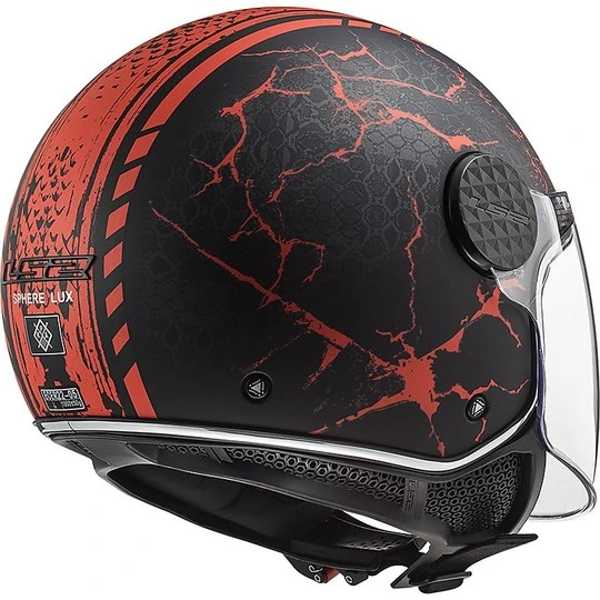 Jet Motorradhelm Ls2 Of558 SPHERE LUX Snake Schwarz Matt Rot 8 Jet Motorradhelm Ls2 Of558 SPHERE LUX Snake Schwarz Matt Rot – Bild 6