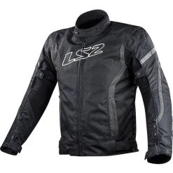 LS2 Gate Sports Motorrad Technical Jacket Schwarz Dunkelgrau Zertifiziert