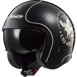 LS2 Motorrad Helm Jet Black SPITFIRE OFF599 Flier