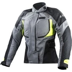 LS2 Phase Lady WP Motorrad-Funktionsjacke Schwarz Grau Gelb Fluo-zertifiziert
