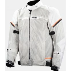 LS2 Riva Man Perforierte Sommer Motorradjacke Hellgrau Orange