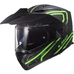 Modular Motorrad Helm Genehmigt P / J Ls2 FF324 METRO EVO FireFly Schwarz Fluo Grün