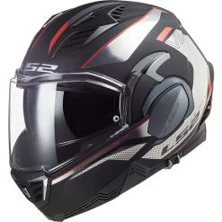 Modularer Motorradhelm Ls2 FF900 Valiant 2 HUB Schwarz Chrom