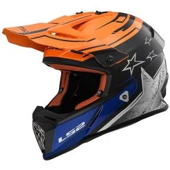 Moto Cross Enduro Helm LS2 MX437 Schnellen Core Matt Schwarz Orange