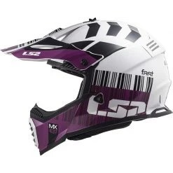 Moto Cross Enduro Helm Ls2 MX437 Schneller Mini XCODE Weiß Lila -Ls2 Elegant Boutique moto cross enduro helm ls2 mx437 schneller mini xcode weiss lila 107000