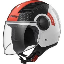 Moto Jet Helm OF562 Ls2 Airflow Lang Mit Visier Lange Condor Weiß Rot -Ls2 Elegant Boutique moto jet helm of562 ls2 airflow lang mit visier lange condor weiss rot 86131