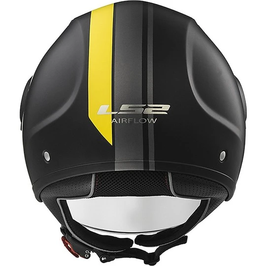 Moto Jet Helm OF562 Ls2 Airflow Lang Mit Visier Lange Metropolis Schwarz Gelb Hy Vision 7 Moto Jet Helm OF562 Ls2 Airflow Lang Mit Visier Lange Metropolis Schwarz Gelb Hy Vision – Bild 5