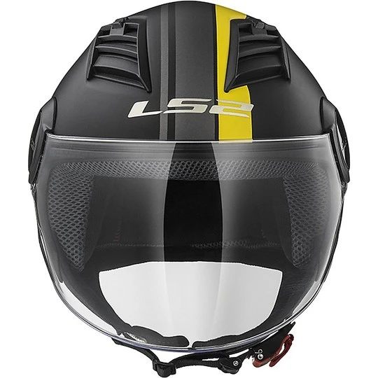 Moto Jet Helm OF562 Ls2 Airflow Lang Mit Visier Lange Metropolis Schwarz Gelb Hy Vision 11 Moto Jet Helm OF562 Ls2 Airflow Lang Mit Visier Lange Metropolis Schwarz Gelb Hy Vision – Bild 9