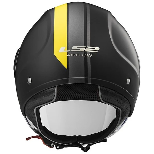 Moto Jet Helm OF562 Ls2 Airflow Lang Mit Visier Lange Metropolis Schwarz Gelb Hy Vision 15 Moto Jet Helm OF562 Ls2 Airflow Lang Mit Visier Lange Metropolis Schwarz Gelb Hy Vision – Bild 13