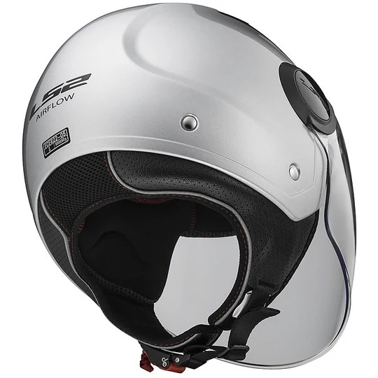 Moto Jet Helm OF562 Ls2 Airflow Lang Mit Visier Lange Silber 7 Moto Jet Helm OF562 Ls2 Airflow Lang Mit Visier Lange Silber – Bild 5