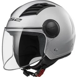 Moto Jet Helm OF562 Ls2 Airflow Lang Mit Visier Lange Silber