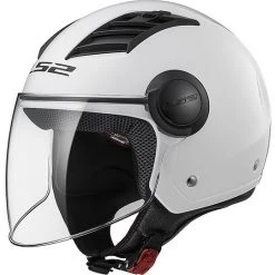 Moto Jet Helm OF562 Ls2 Airflow Long Long-Weiß Mit Visier