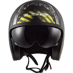 Motorrad Helm Custom Jet LS2 OF599 SPITFIRE Garage Schwarz Gelb Fluo -Ls2 Elegant Boutique motorrad helm custom jet ls2 of599 spitfire garage schwarz gelb fluo 66952