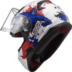 Motorrad-Sturzhelm Für Kinder Integral LS2 FF 353J Monster Blau Weiß -Ls2 Elegant Boutique motorrad sturzhelm fuer kinder integral ls2 ff 353j monster blau weiss 86457