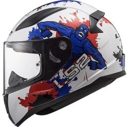 Motorrad-Sturzhelm Für Kinder Integral LS2 FF 353J Monster Blau Weiß -Ls2 Elegant Boutique motorrad sturzhelm fuer kinder integral ls2 ff 353j monster blau weiss 86461