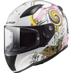 Motorrad-Sturzhelm Für Kinder Integral LS2 FF 353J Monster White Rose