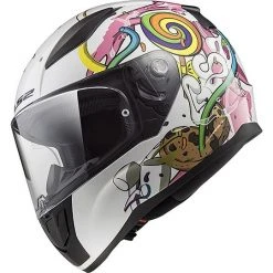 Motorrad-Sturzhelm Für Kinder Integral LS2 FF 353J Monster White Rose -Ls2 Elegant Boutique motorrad sturzhelm fuer kinder integral ls2 ff 353j monster white rose 45052