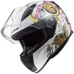 Motorrad-Sturzhelm Für Kinder Integral LS2 FF 353J Monster White Rose -Ls2 Elegant Boutique motorrad sturzhelm fuer kinder integral ls2 ff 353j monster white rose 45055